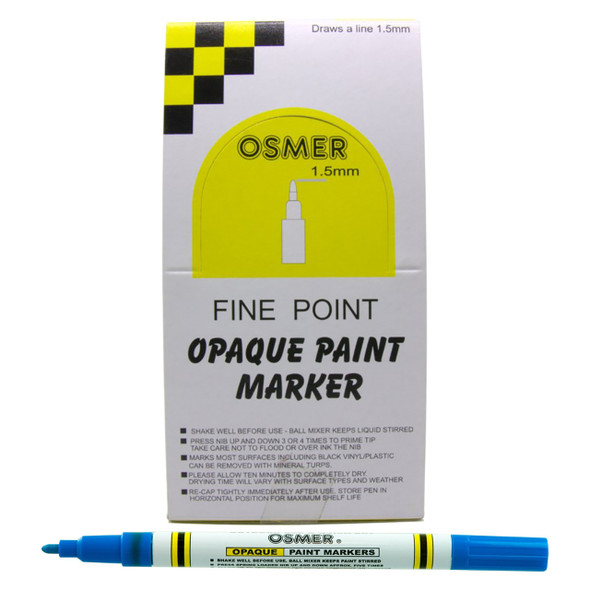 Osmer Opaque Paint Marker Fine Tip Blue Box of 12
