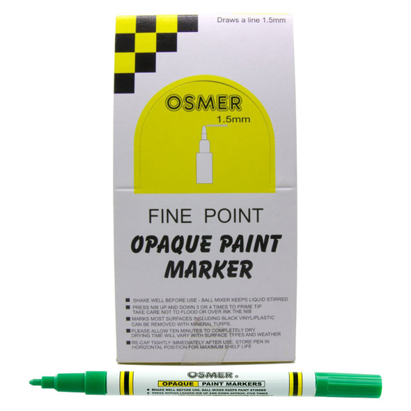 Osmer Opaque Paint Marker Fine Tip Green Box of 12