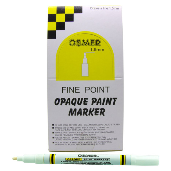 Osmer Opaque Paint Marker Fine Tip White Box of 12