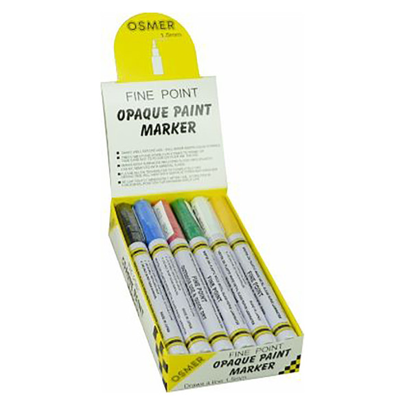 Osmer Opaque Paint Marker Fine Tip Assorted Box of 12