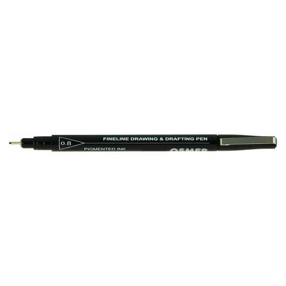Osmer Black Fineline Drawing and Drafting Pen 0.8mm Box of 12