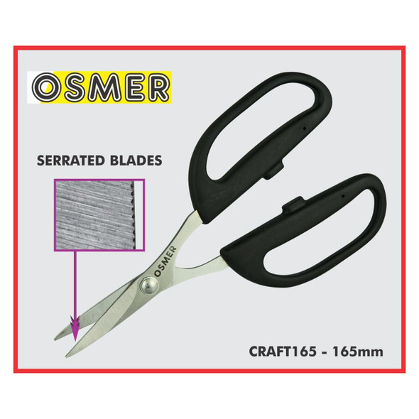 Osmer Scissors Craft 165mm Serrated Edge Blades Hangsell