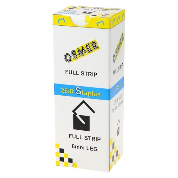 Osmer Staples 26/8 Full Strip Box of 5000