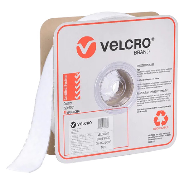 Osmer Velcro Brand Loop Only Strip 50mm x 25m White