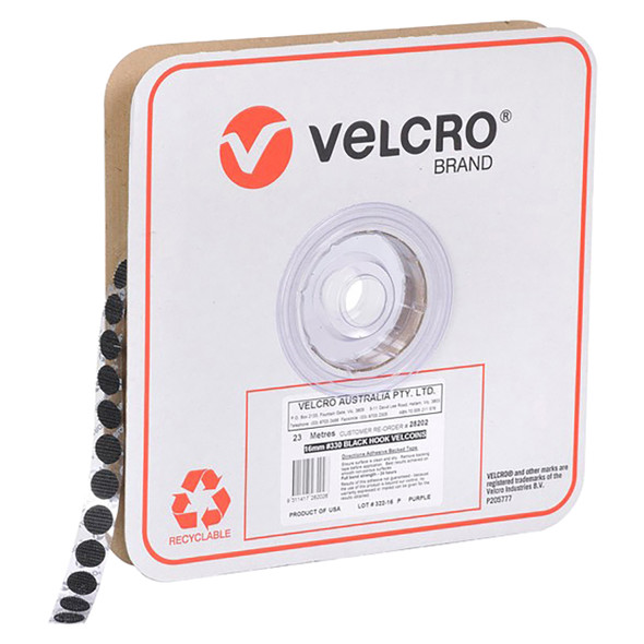 Osmer Velcro Brand Hook Only 16mm 1200 Spots Black