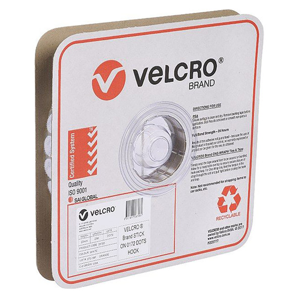 Osmer Velcro Brand Hook Only 22mm 900 Spots White