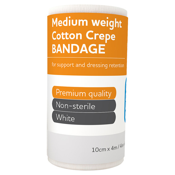 AeroCrepe Medium Cotton Crepe Bandage 10cm x 4m Wrap/12 | Mega Office Supplies