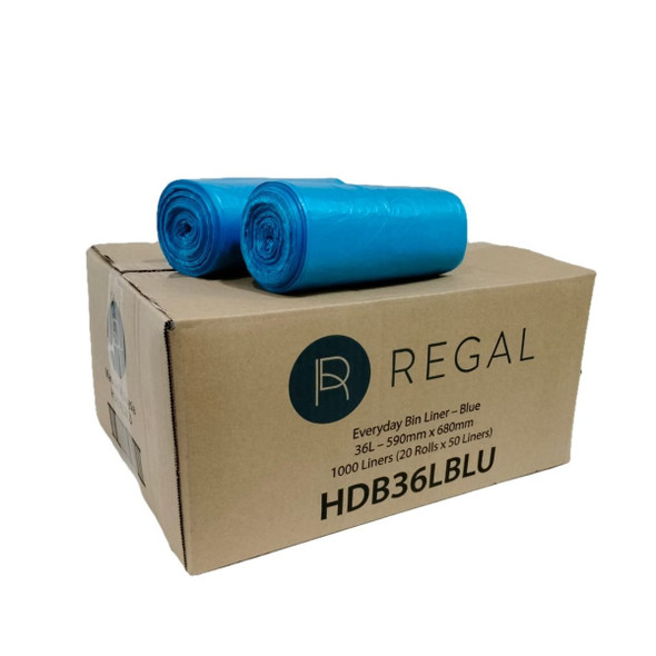 Regal Everyday 36L Bin Liner Blue – 1000 Liners per Carton Regal Everyday 36L Bin Liner Blue – 1000 Liners per Carton