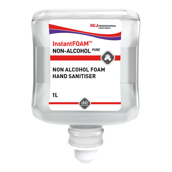 Deb InstantFoam Non-Alcohol Pure Foam Hand Sanitiser 1L x 6 | Mega Office Supplies
