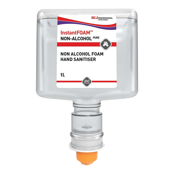 Deb InstantFoam Non-Alcohol Pure Foam Hand Sanitiser Touch-Free 1L x 3 | Mega Office Supplies