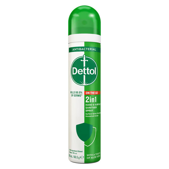 Dettol 2 in 1 Sanitiser Spray with Aloe Vera Extracts 90ml x 12 | Mega Office Supplies