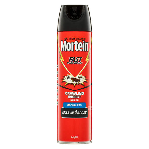 Mortein Fast Knockdown Crawling Insect Killer Odourless Spray 350g x 8