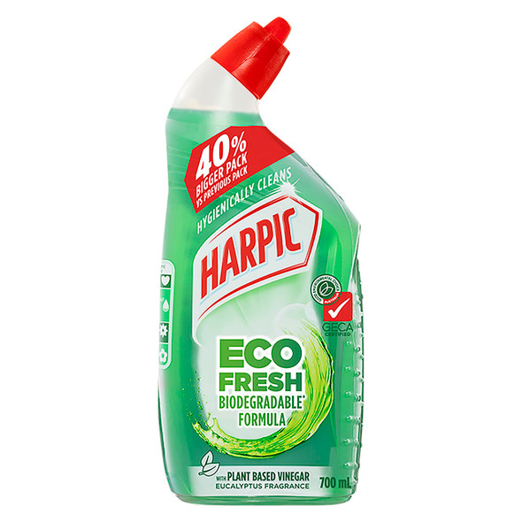 Harpic Eco Fresh Biodegradable Eucalyptus Toilet Cleaner 700ml Pack of 8