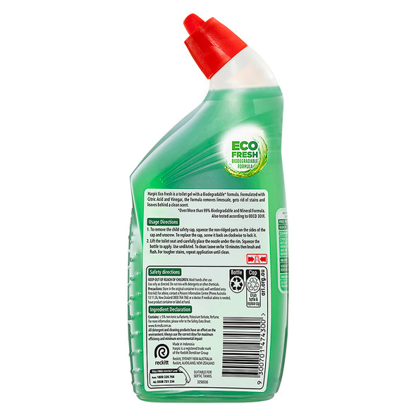 Biodegradable Eucalyptus Toilet Cleaner 700ml Pack of 8 Harpic Eco Fresh