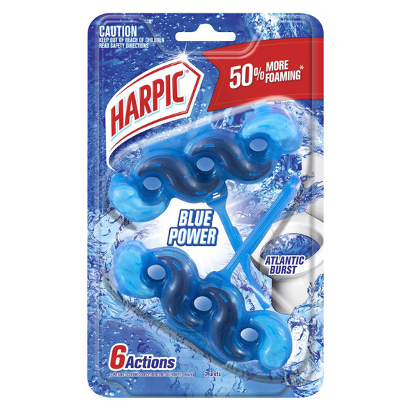 Harpic Blue Power Block Atlantic Burst Toilet Cleaner Twin Pack Pack of 6