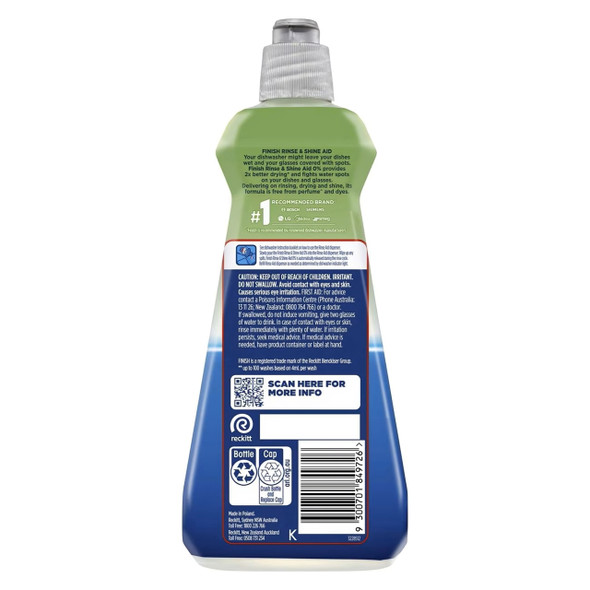 0% Rinse and Shine Aid 400ml x 6 Finish