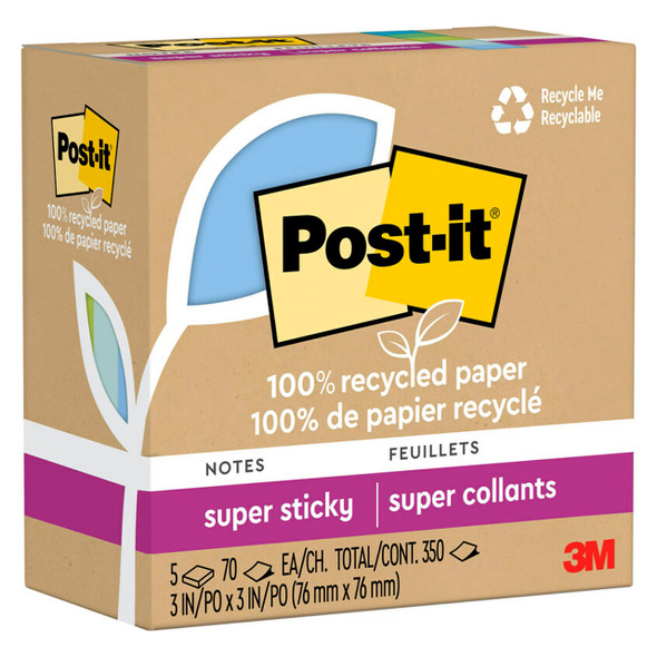 Post-it Super Sticky Notes Assorted Colours 76 x 76mm Pack of 5 654R-5SST