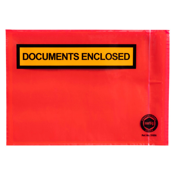Marbig Professional Packaging Envelope Document Enclosed 165 x 115mm Red Box of 1000