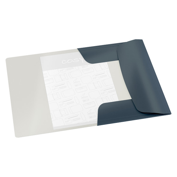 Cosy 3 Flap Folder Card A4 Grey Pack of 10 Leitz