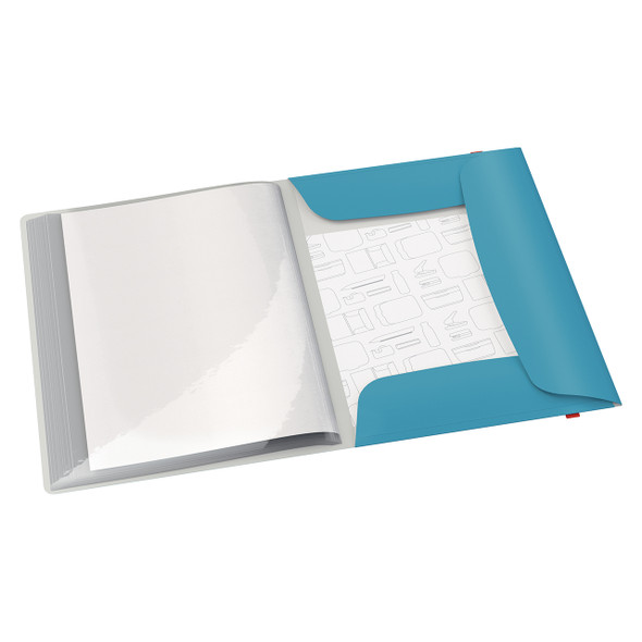 Cosy 3 Flap Folder with Display Book A4 Blue Pack of 10 Leitz