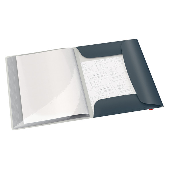 Cosy 3 Flap Folder with Display Book A4 Grey Pack of 10 Leitz