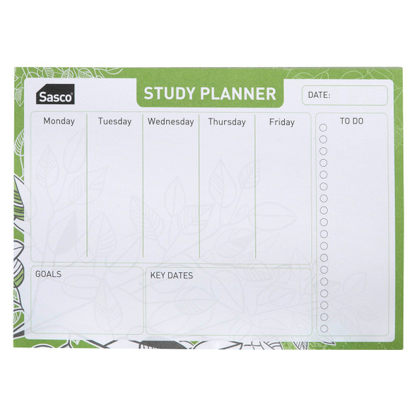 Sasco Eco School Study Planner 210 x 150mm Green Pack of 12