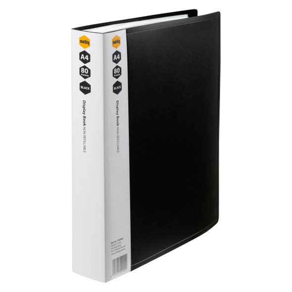 Marbig Display Book A4 80 Page with Insert Spine Black | Mega Office Supplies