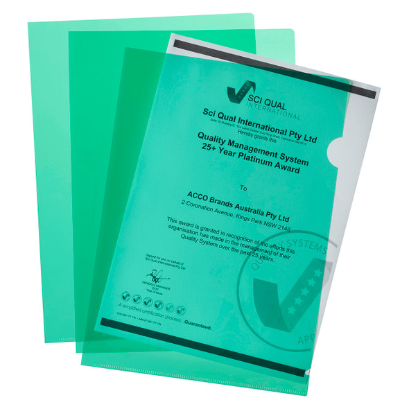 Marbig Ultra Letter File Polypropylene A4 Green Pack of 10