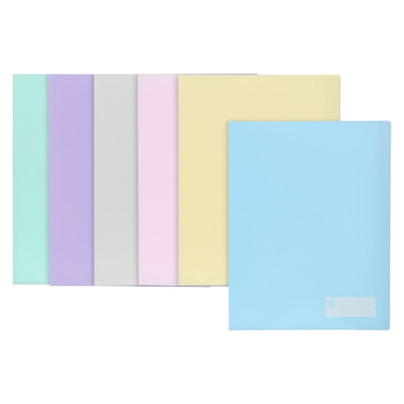 Marbig Display Book Non Refillable 20 Pocket A4 Pastel Assorted Pack of 6