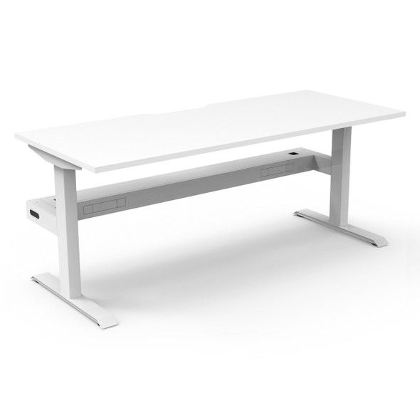 Rapidline Boost Static Single Sided Workstation 1800 x 750mm with Cable Tray Natural White / White Satin