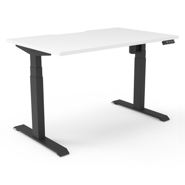 Rapidline Boost Light Single Sided Workstation 1200 x 750mm Natural White / Black Satin