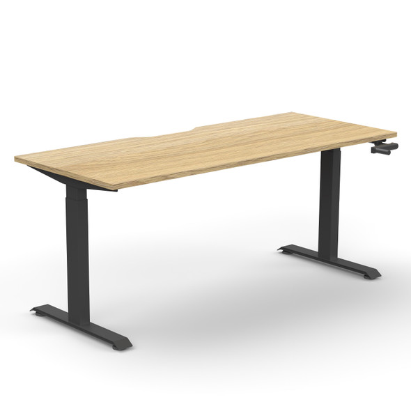 Rapidline Boost Crank Single Sided Workstation 1200 x 750mm Natural Oak / Black Satin