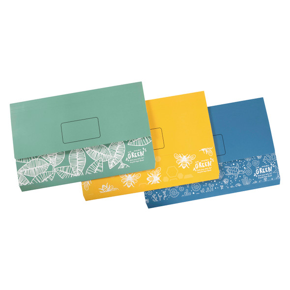 Marbig Enviro Document Wallet Foolscap Assorted Pack of 10