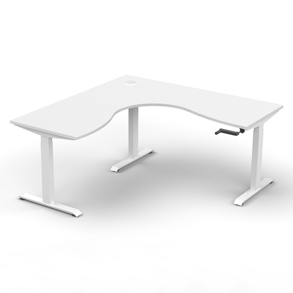Rapidline Boost Crank Corner Workstation 1800 x 1500 x 750mm Natural White / White Satin