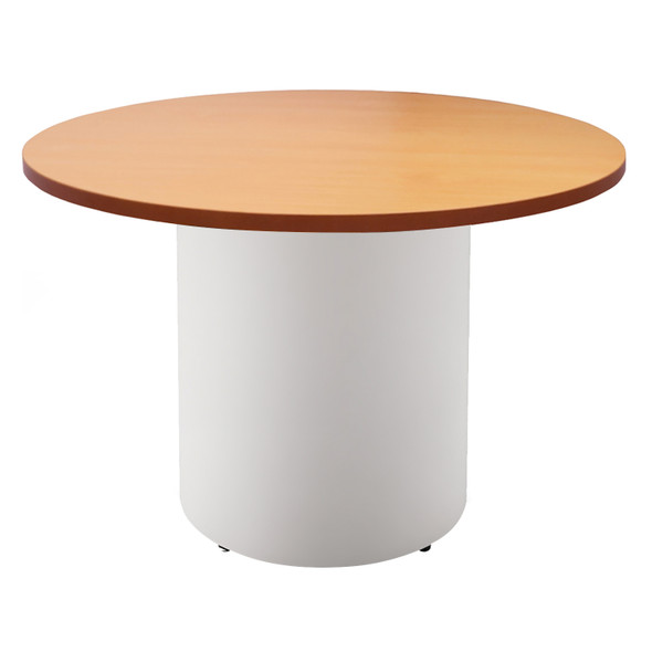 Rapidline Round Table Drum Base 1200mm Diameter Beech / White