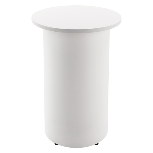 Rapidline High Bar Table Round Drum Base 600mm Diameter Natural White / White