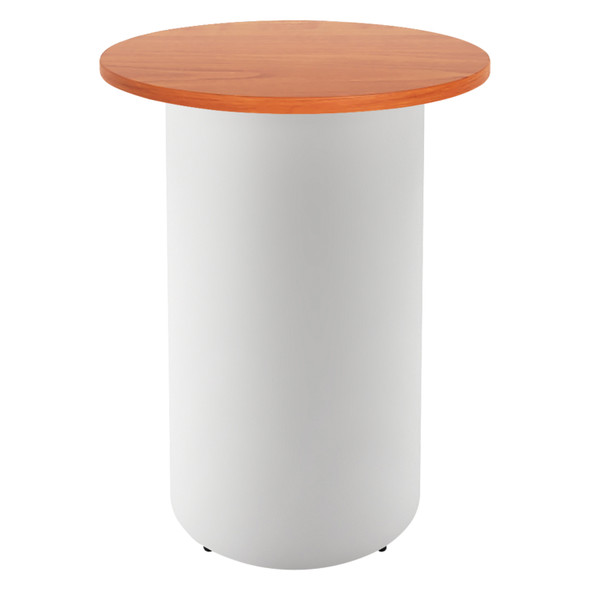 Rapidline High Bar Table Round Drum Base 900mm Diameter Cherry / White