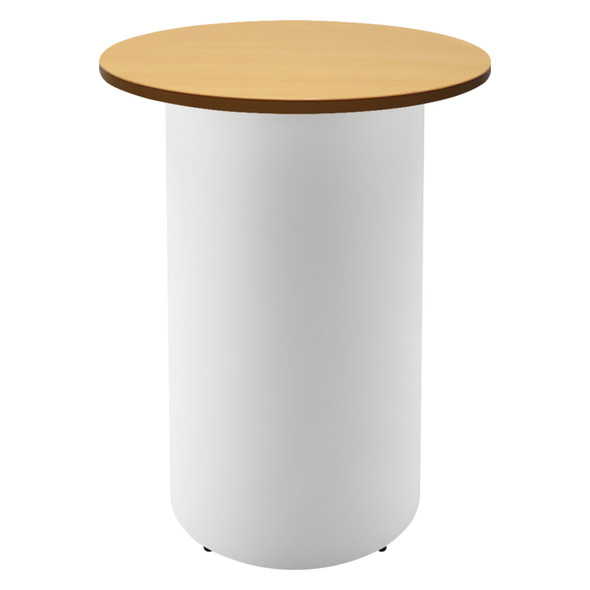 Rapidline High Bar Table Round Drum Base 900mm Diameter Beech / White
