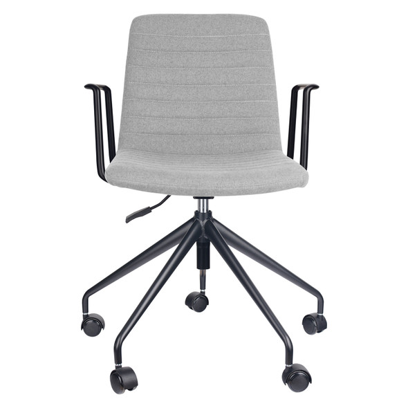 Rapidline Pixel 5 Star Breakout and Meeting Chair Light Grey Fabric / Black Base with Arms | Mega Office Supplies