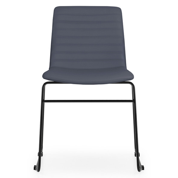 Rapidline Pixel Sled Base Breakout and Visitor Chair French Navy PU / Black Base