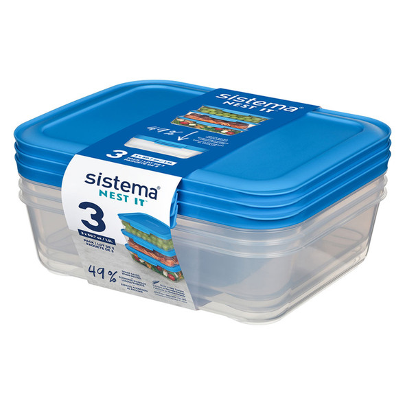 Sistema Nest It Container 1.5L Blue Pack of 3