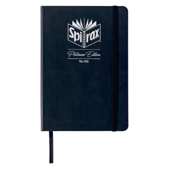 Spirax Platinum Premium Journal A5 160 Page 7mm Lined Jet Pack of 10