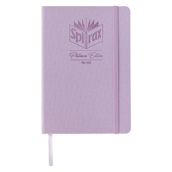 Spirax Platinum Journal Linen-Look A5 160 Page 7mm Lined Iris Pack of 10
