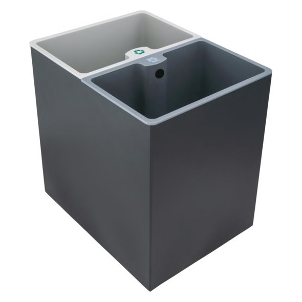 Dolphy Dustbin with Two Container Rectangular 14L Black | Mega Office Supplies