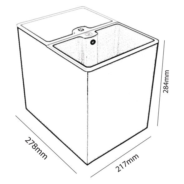 Dolphy Black Dustbin with Two Container Rectangular 14L | Mega Office Supplies