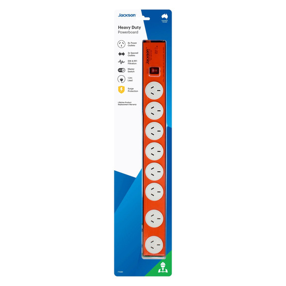 Jackson 8 Outlet Heavy Duty Surge Powerboard - Box 3 | Mega Office Supplies Jackson 8 Outlet Heavy Duty Surge Powerboard - Box 3 | Mega Office Supplies