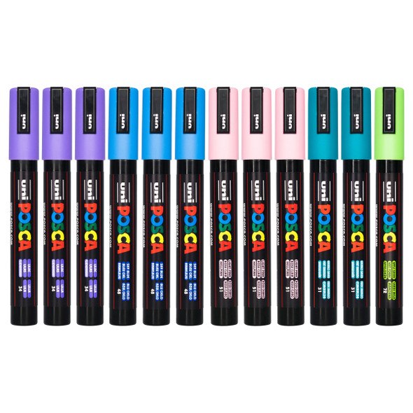 Posca PC-5M Paint Marker Pen Bullet Medium Assorted Set of 12
