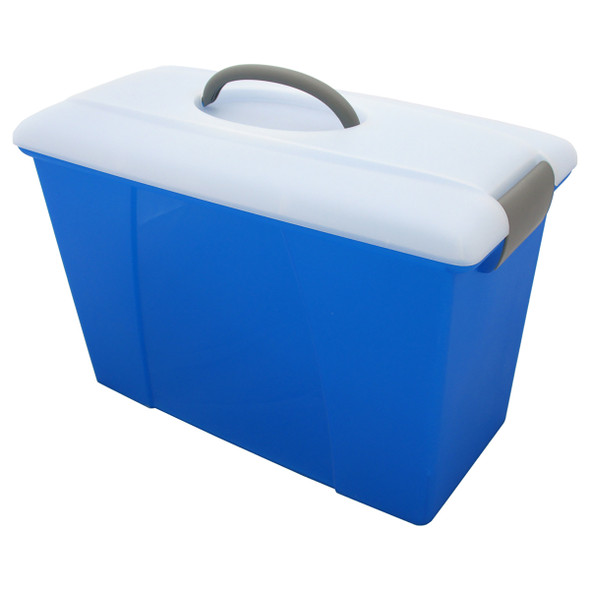 Marbig Carry Case Clear Lid Blue Base