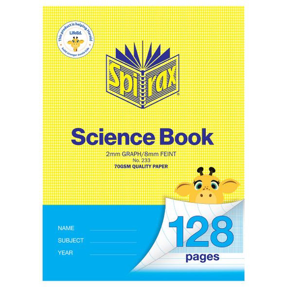 Spirax 233 Science Book A4 128 Page 2mm Graph/Feint Pack of 10