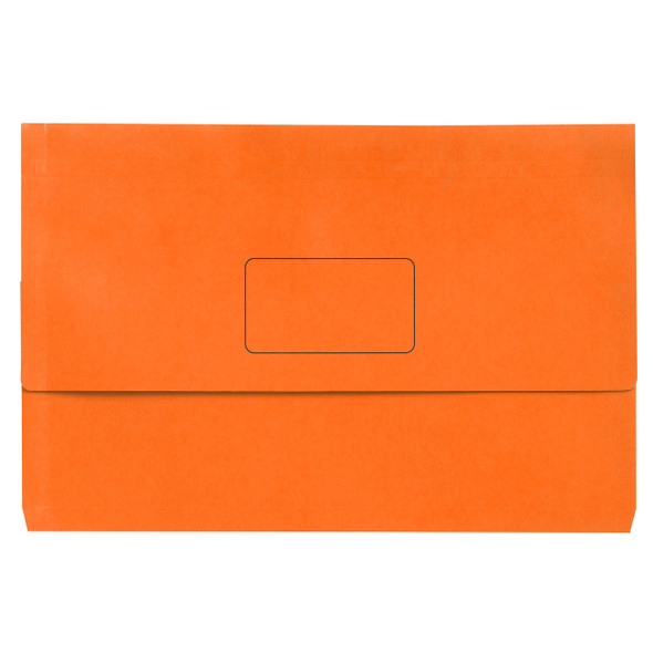Marbig Slimpick Document Wallet Foolscap Brights Orange Pack of 10